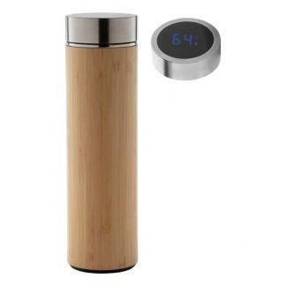 Termo steklenica Bally*LED termometer*nastavek za čaj*dvojna stena*bambus*500ml*