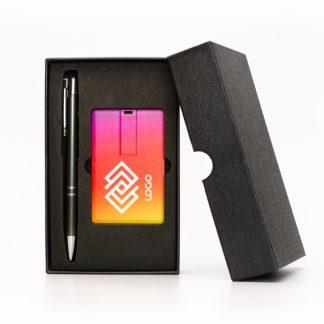 Darilni set  kull*USB ključek v obliki plačilne kartice in kemični svinčnik*