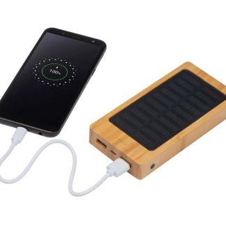 Power bank Delux*solarno polnjenje*bambus*8000mAh*