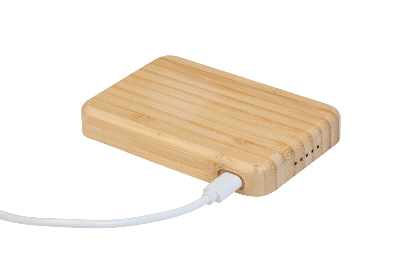 Power bank Kull*iz bambusa*vgrajen brezžični hitri polnilnik 10W in 5000 mAh baterija* - Image 3