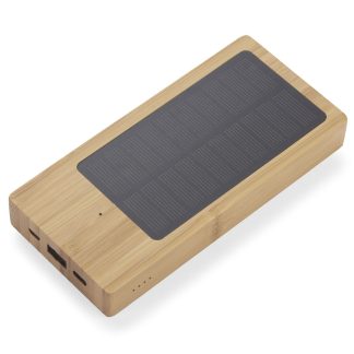 Power bank Amsterdam*solarno polnjenje*iz ekološkeba bambusa*10.000 mAh*