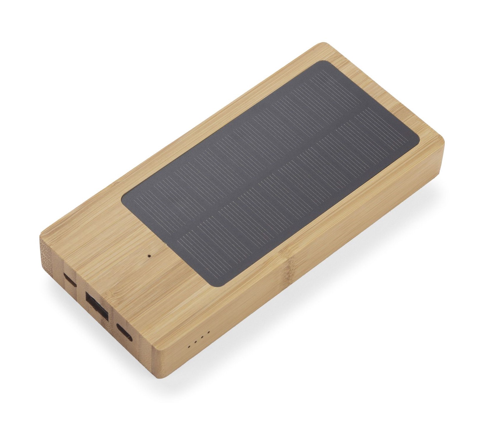 Power bank Amsterdam*solarno polnjenje*iz ekološkeba bambusa*10.000 mAh*