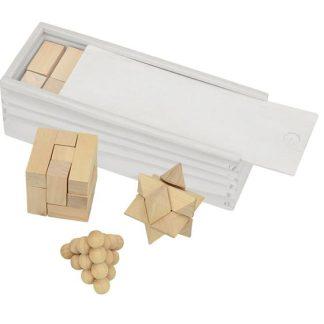 Družabna igra Kimy*s 3 različnimi lesenimi 3D sestavljankami*21x8*