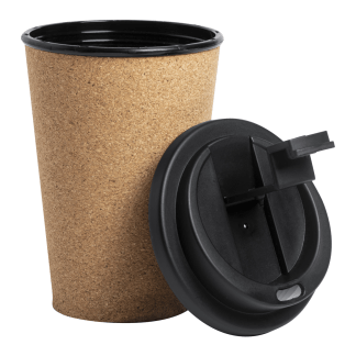 Termo skodelica Della*prekrita z naravno pluto,z varnostnim pokrovom za pitje*brez BPA*350 ml*