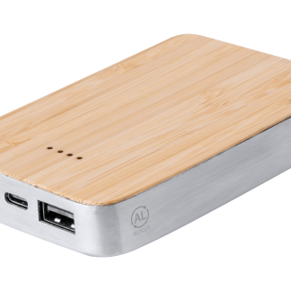 Power bank Ateniss*iz recikliranega aluminija in bambusa*5.000mAh*