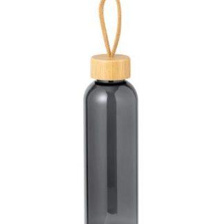 Steklenica za vodo Azra*RPET reciklirana*s pokrovom iz bambusa in trakom za nošenje*650 ml*