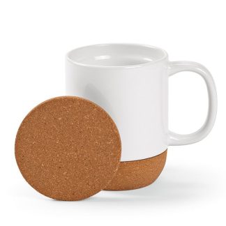 Keramična skodelica Alwira*pokrov iz plute*350ml*