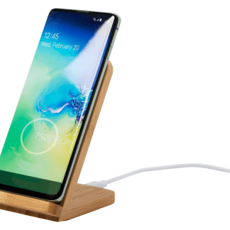 Brezžični polnilec Ateon*10w*stojalo za telefon iz bambusa*