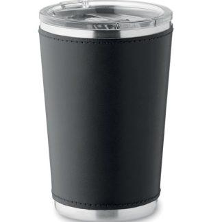 Skodelica Amandeya*z dvojno steno iz recikliranega nerjavečega jekla v PU usnju*350 ml*