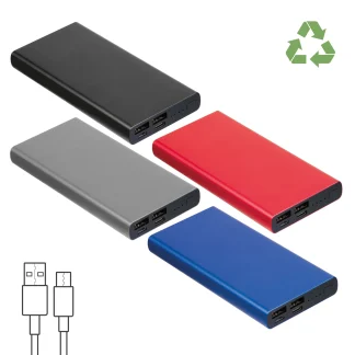 Power bank Amarill*iz recikliranega aluminija*10.000 mAh*