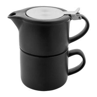 Čajni set Amor*keramični z mat površino*čajnik(430 ml) s pokrovom iz nerjavečega jekla,cedilo za čaj,skodelica(400 ml)*