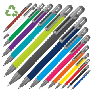 Kemični svinčnik Ars*recikliran aluminij,gumiran*modro polgel polnilo 0,5 mm*