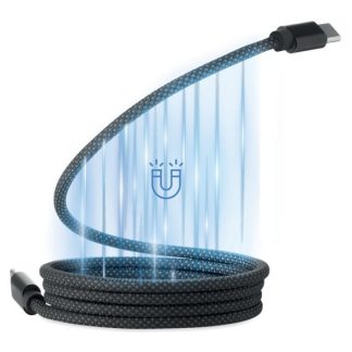 Magnetni polnilni kabel Dresden*kabel se ne zapleta,izdelan iz RPET-a s certifikatom GRS in aluminija,hitro polnjenje 60 W*dolžina 1 m*