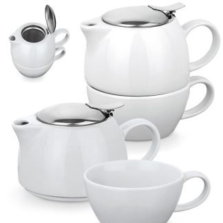Čajni set Altiss*čajnik iz porcelana 440 ml in skodelico 280 ml*s cedilom*